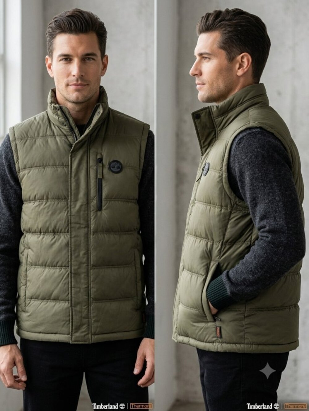 Timberland Thermore Insulated Olive Green Men's Puffer Vest - Size XXL NEW